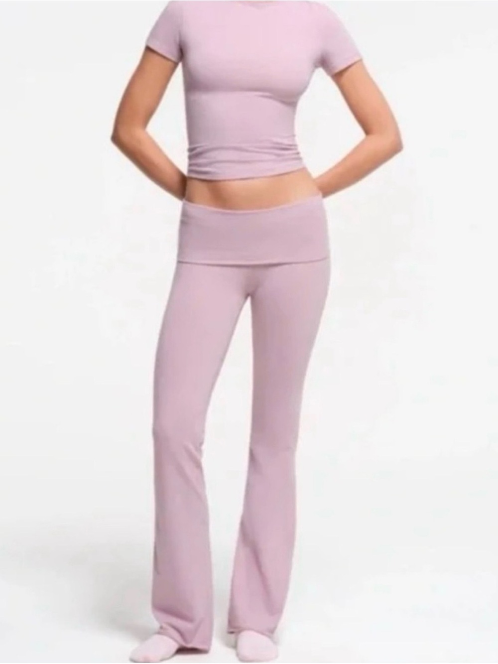 SKIMS Fold over leggings s pink mauve flare